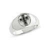Men's Enhanced Black Diamond Cross Ring in 10K White Gold