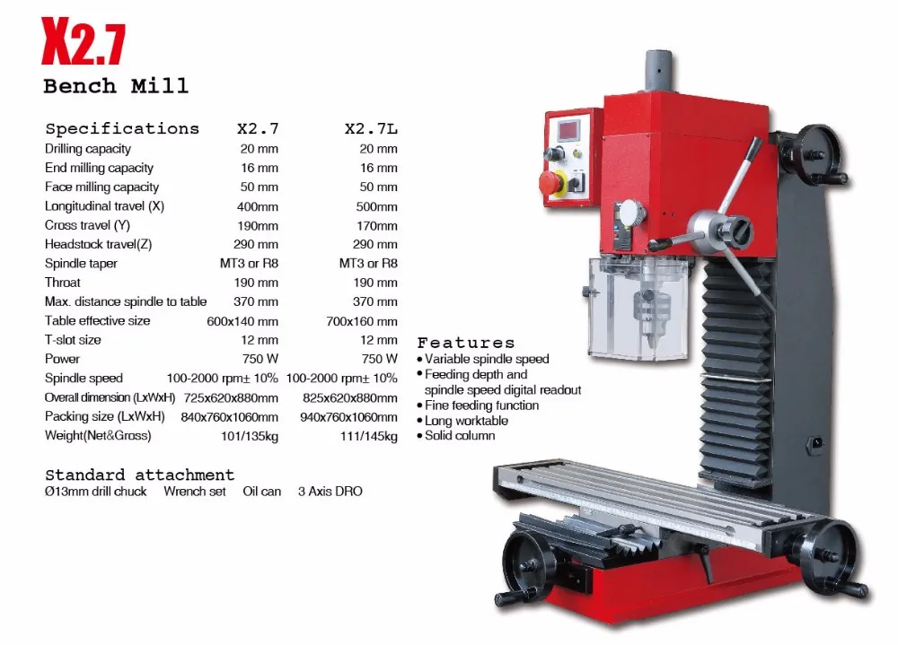 X2.7l Mini Turning Dro Drilling Milling Machine Sieg Buy Mini Turning