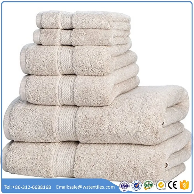6 Piece Luxury Combed Cotton Bath Towel Gift Set 2 Bathtowel 2 Face