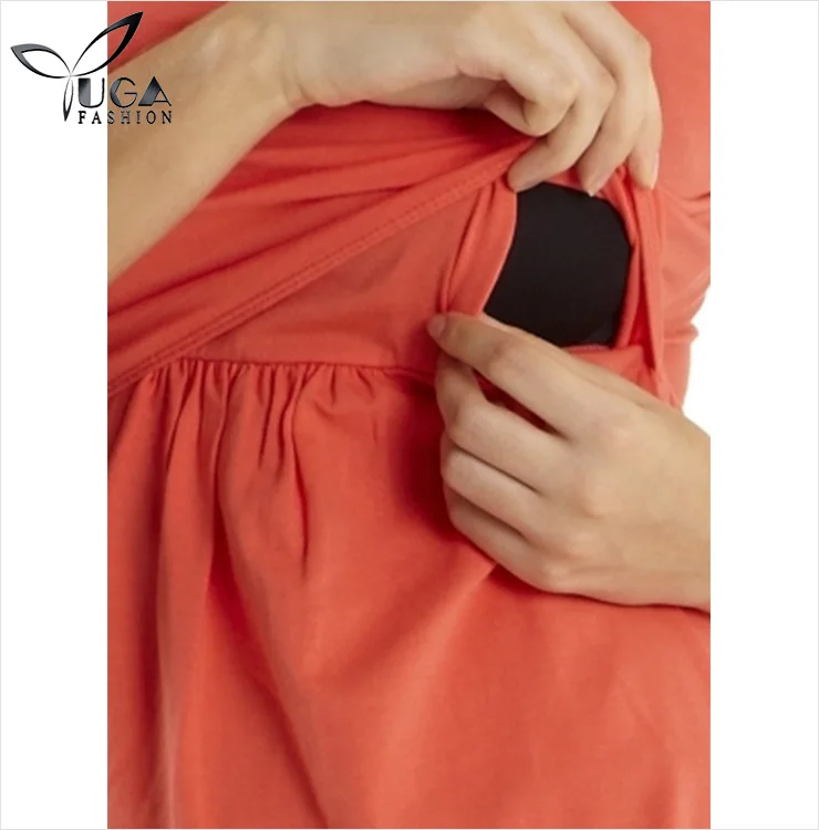 Popular Organic Wide Neck Nursing Tops Breastfeeding T-Shirt 