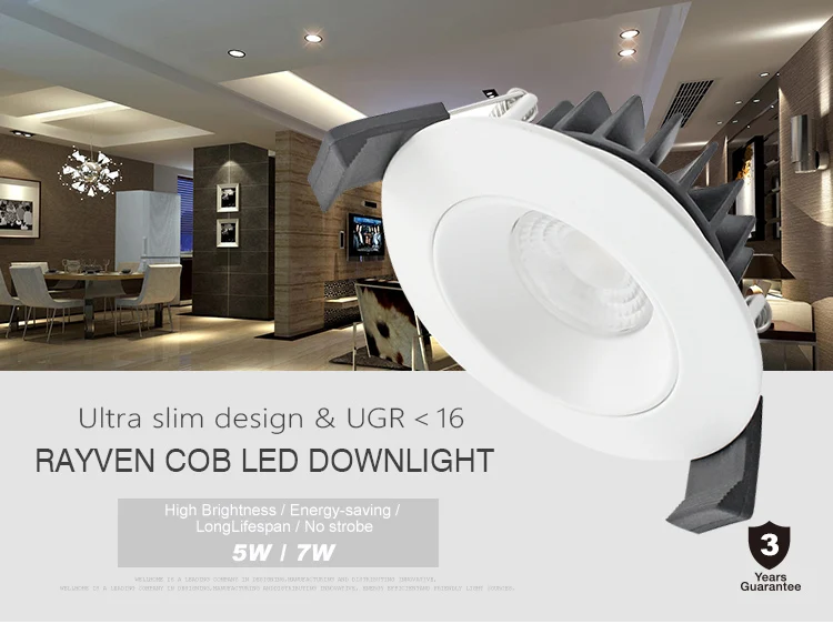 Adjustable led light UGR<16 commercial lighting 5w 7w recessed downlights with CE,SAA,RoHS