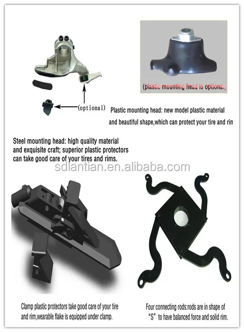 Kit De Montaje De Plástico Para Cambiador De Neumáticos - Cabeza De Pato De Nailon Desmontable, Negro