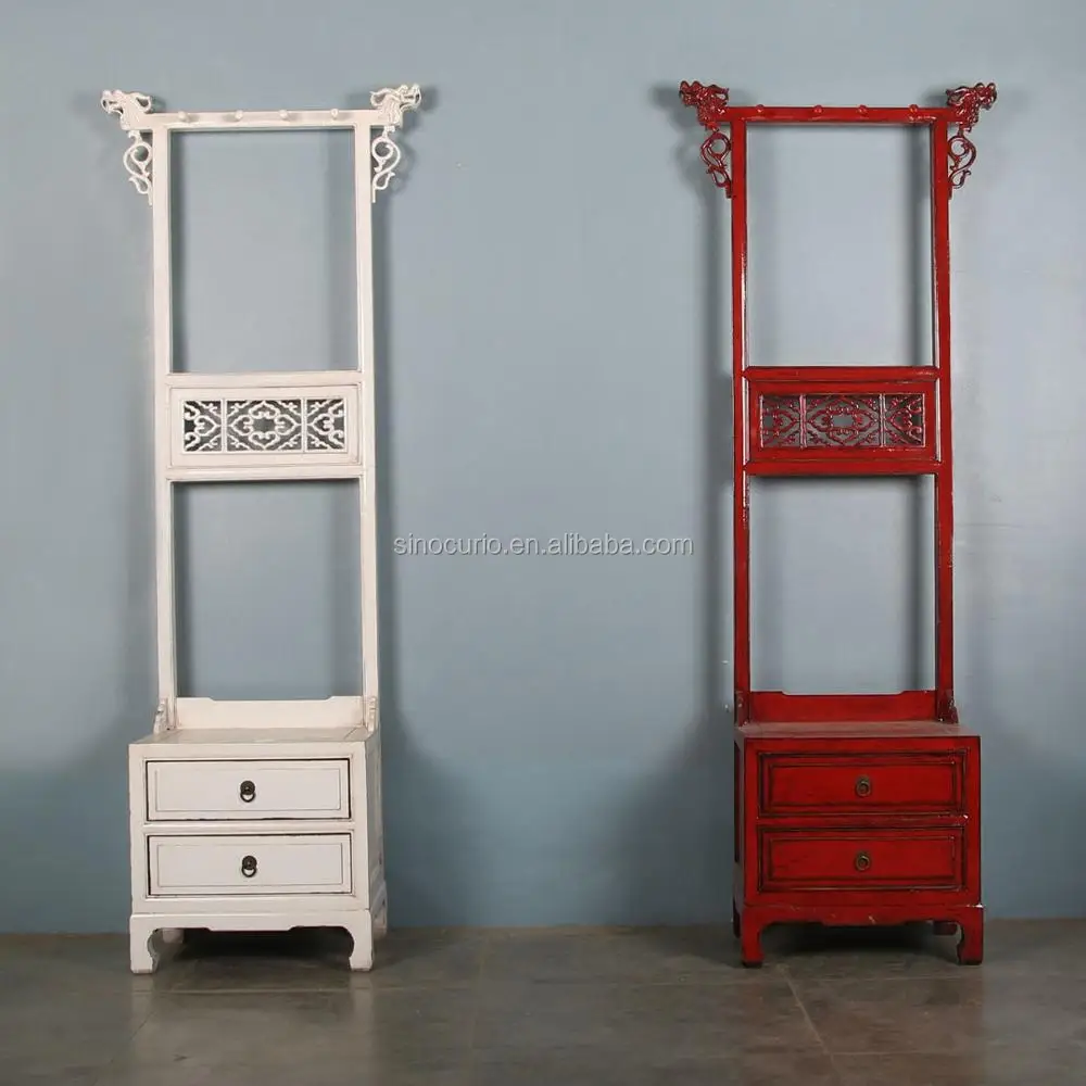 Chinese Asian Vintage Furniture Antique Wooden Coat Hanger Stand
