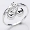 925 Sterling Silver small tinkle jingle bell ball beads charms knuckle finger ring napkin rings
