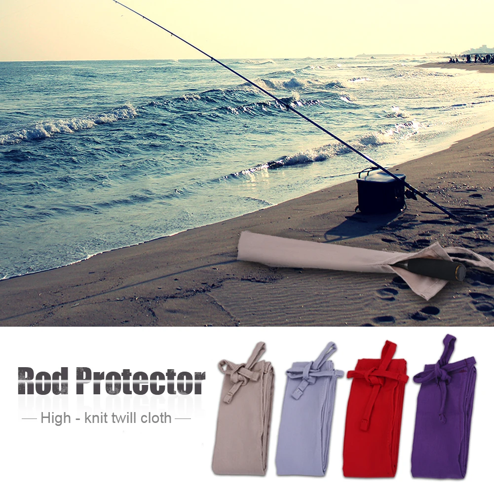 Durable Cotton Cloth Fishing Rod Bag Pole Protector Sleeve Cover Fish