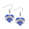 Heart shaped earrings with personalized word handmade dangles pair of earrings custom dream earrings girl