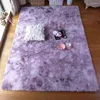 Soft Cozy Indoor Plain Solid gradient colors faux fur purple microfiber plush floor rug carpet