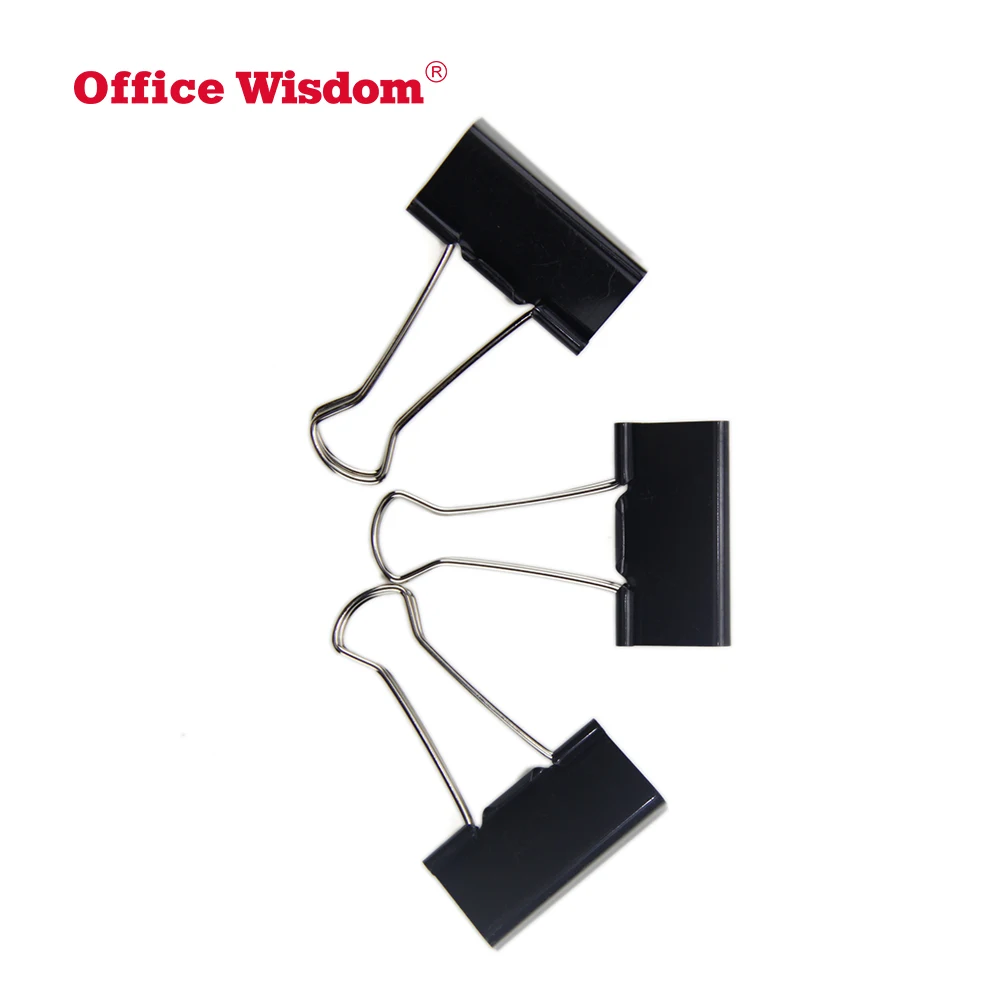 New Packing Amazon Hot Sell 150 Pack 6 Size Black Metal Paper Binder