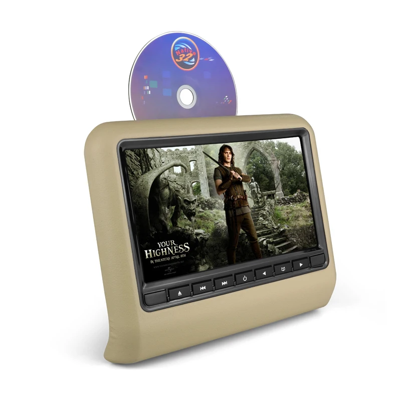 9"inch Hd Led Car Headrest Monitor Dvd Player Builtin Speaker Led With