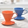 Lead & Cadmium-free High quality colorful Porcelian/Ceramic V shape coffee dripper for Coffee Brewing
