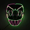 For Make Up Party Supplies Neon Led Fork Eye Ghost Mask Holiday Lights EL Cold Light Death Grimace Mask Party Cheer Mask with 3V
