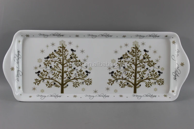 Mealmin Christmas Tray Plastic Xmas Food Tray