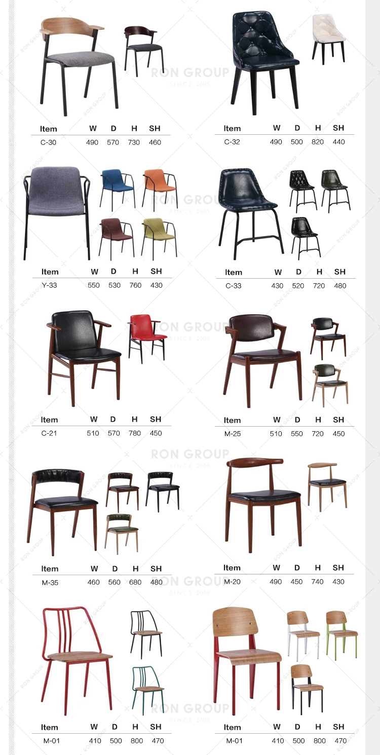 Rich in Style Supplier Barstools Dining Furniture Leather PU Cushion Modern Metal Wire Frame Single Seating Restaurant Chairs