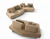 2018 New Arrival Beige Fabric Movable Backrest Contemporary Sofa For Living Room Home Furniture
