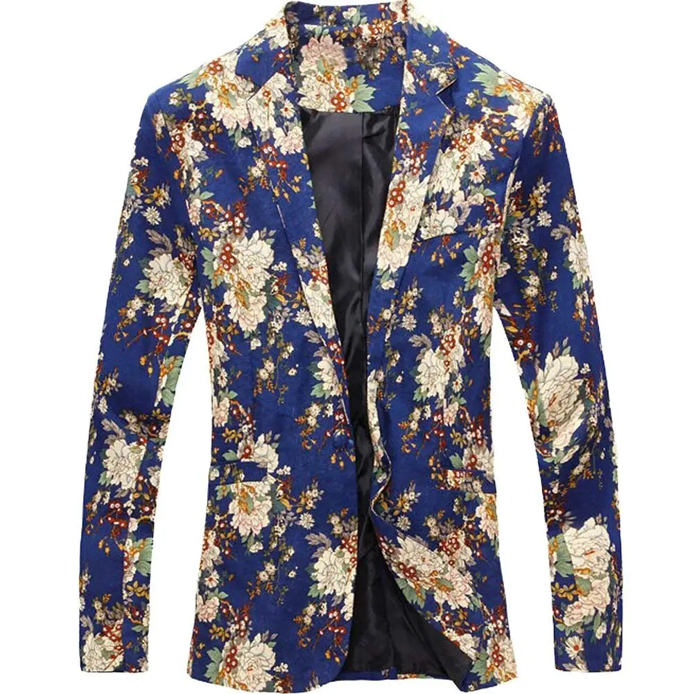 Пиджак с цветочным принтом мужской