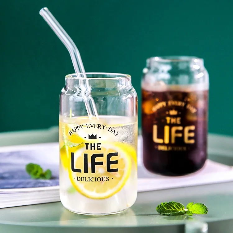 Soda Lime Glass Cocktail Cups Drinking Glasses Shaped Glass Can With