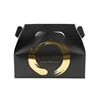 Take Away Gold Foil Black Paper Cardboard Gable Boxes For Bakery