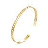 Custom logo high quality titanium steel adjustable size cuff jewelry inspiration hollow arrow gold Italian bracelet