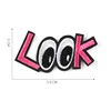 cartoon custom logo embroidery eye look word patches for jeans