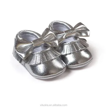 silver baby dress shoes