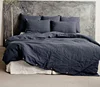 preshrunk pre washed 100% linen double size bed sheet set