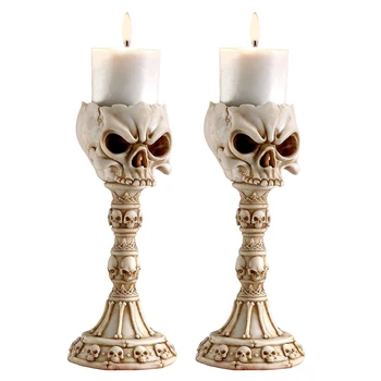 Spooky Resin Skull Candle Holder For Halloween - Buy Resin Skull Candle ...