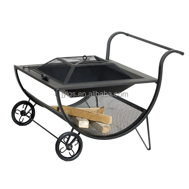 Metal Fire Pit Bbq With Wheels Buy Outdoor Fire Pit Bbq Brazier