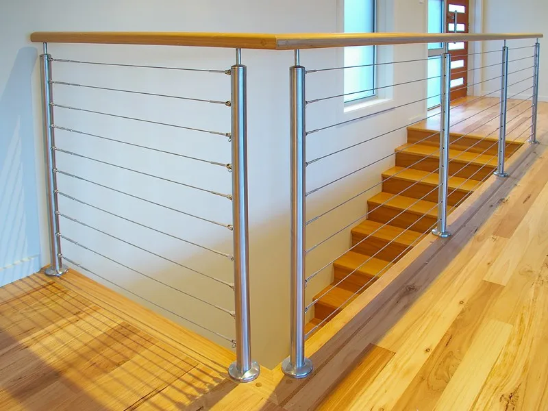 Black Color Stainless Steel Cable Railing / Wire Balustrade In Hot