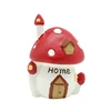 Roogo resin hot sale handmade kindergarten series desk decor small red mushroom house shape furnishing articles for sale