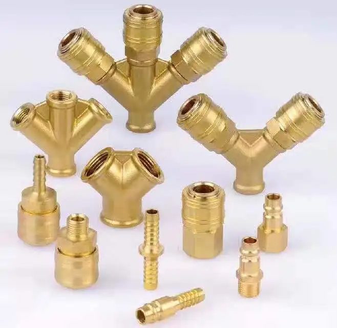 Hydraulic Equal Cross Type  Brass pipe compression  Fitting