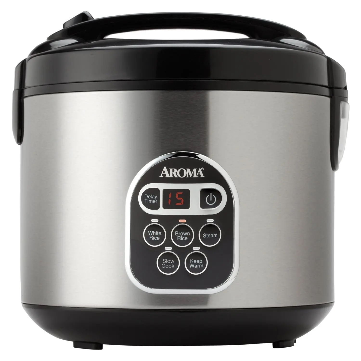 Buy Aroma Professional 4-Quart Rice Cooker with Food Steamer Silver ARC