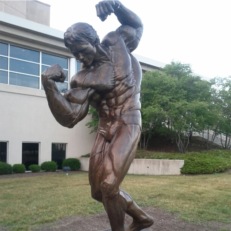 Garden Decoration Bronze Bodybuilding Sculpture Bodybuilder Statue For