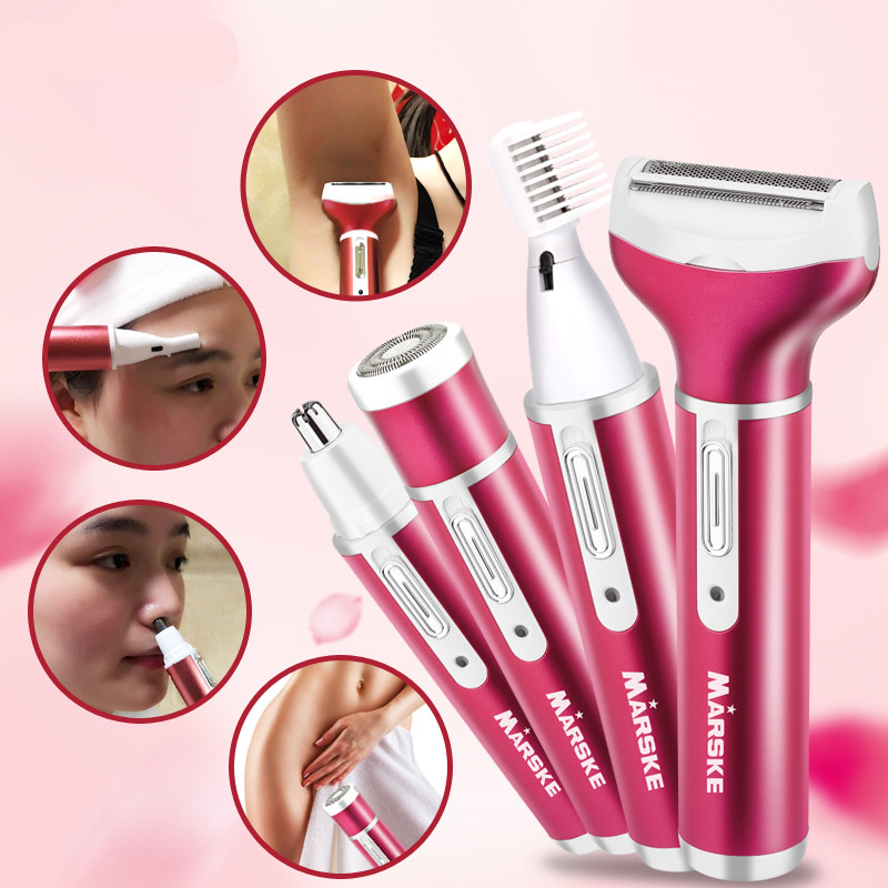 4 in 1 Elettrico Donna Rimozione Peli Orecchio Sopracciglia Naso Trimmer Rasoio Epilatore Set