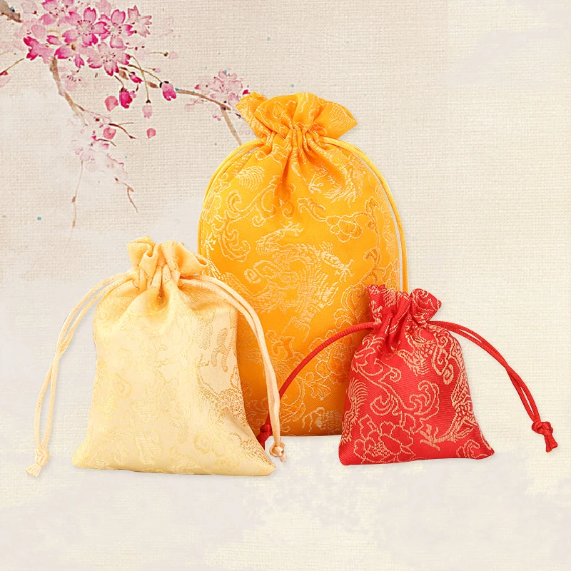 Chinese New Year Gift Bags Wedding Favor Satin Bags Pouch Jewelry ...