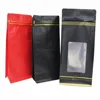 customized square bottom stand up zipper quad seal box pouches with clear window