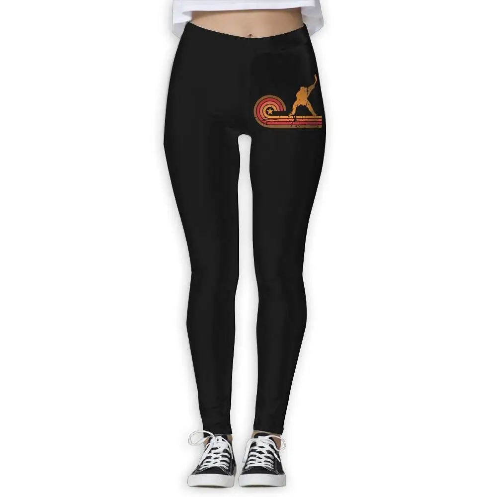 DDCYOGA Retro Style Slap Shot Silhouette Hockey Women's Power Flex Yoga Pants Fitness Yoga Sport Pants For Women