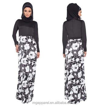 black and white floral maxi dress