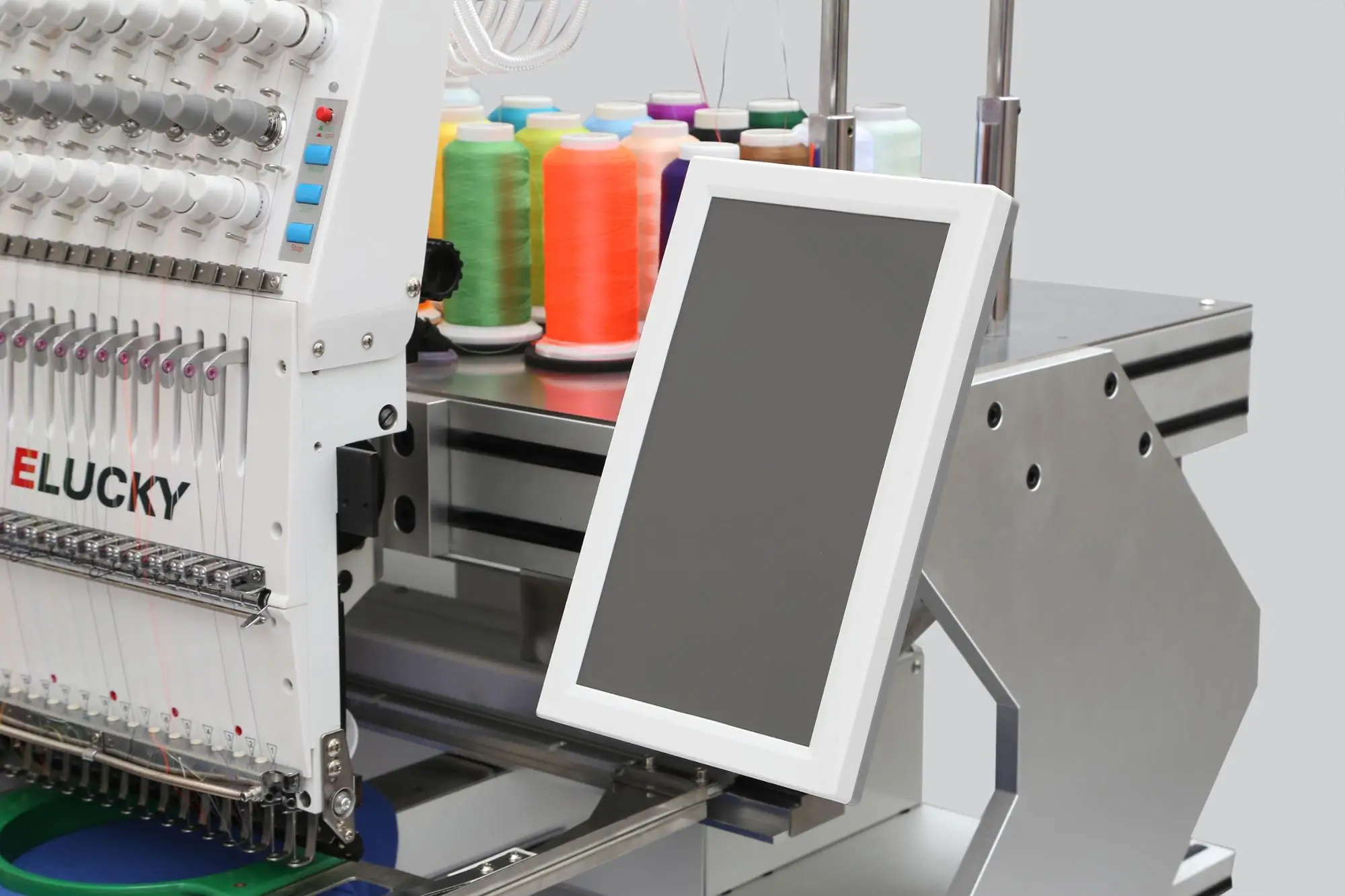 Elucky Commercial 15 Colors Six Heads Computer Embroidery Machine Price For Hat/tshirt/flat