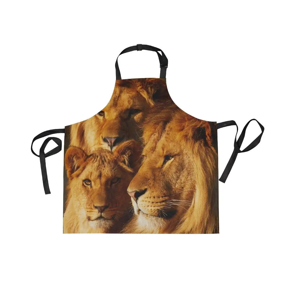 Unisex Apron Majestic Tree Lion Adjustable Apron with Pockets for Men Women Kitchen Personal Decor Cooking Baking Kitchen Gardening Waist Apron Adult Apron,Twill,Multicolor