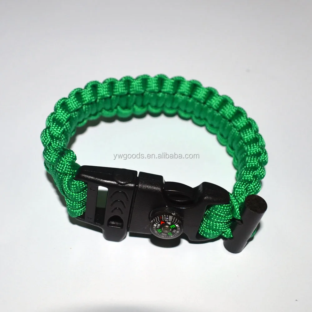 Adjustable Steel Shackle Parachute Cord Survival Bracelet With