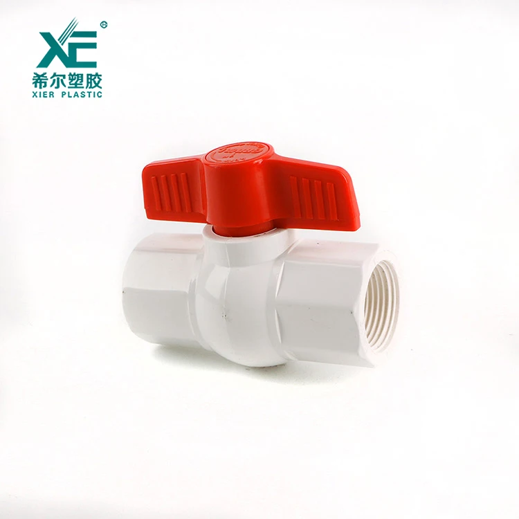 Different types of plastic red handle pvc octagonal water ball valve