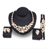 China wholesale market wedding gift pearl necklace costume jewelry pearl rhinestone gold jewelry set