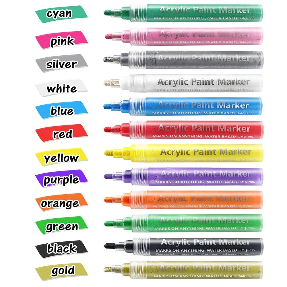Medium Point Tip Acrylic Paint Brush Markers For Painting On Wood,Glass,Canvas,Rock Buy