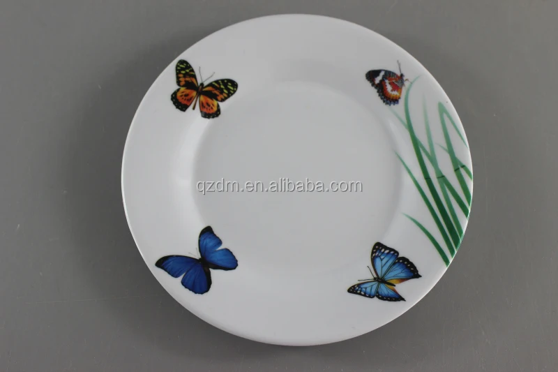 Butterfly Print Melamine Dinner Plate Plastic samll Plate