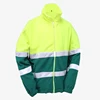 Workwear Winter Safety Fluorescent Work Thick Polar Fleece Men Jacket With Reflective Tape