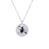 Customized Bat Magic Sweep Flying Witch Halloween Gift Stainless Steel Necklace Wholesale