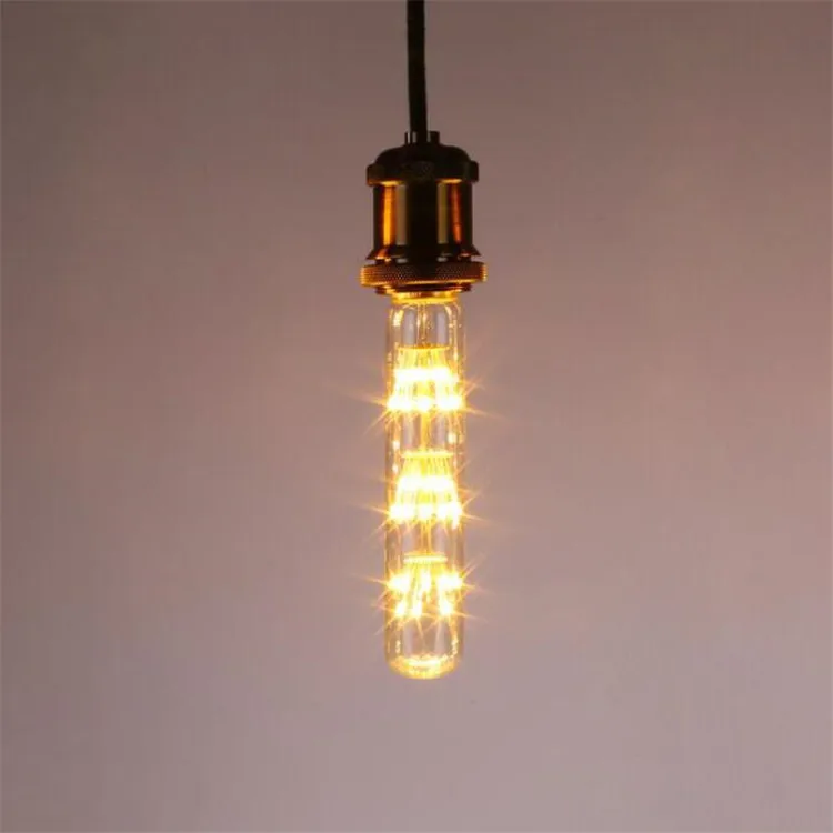 T30 225mm Edison Fireworks Decorative lightbulb LED Vintage T10 3W Filament Gold Tube