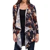 Autumn Winter New Listing Print Floral Women Fashion Long Sleeves Open Front Cardigan