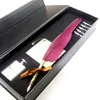 Fashion natural goose feather quill fountain pen with ink bottle set,promotion pen