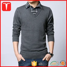 jersey con cuello camisa hombre